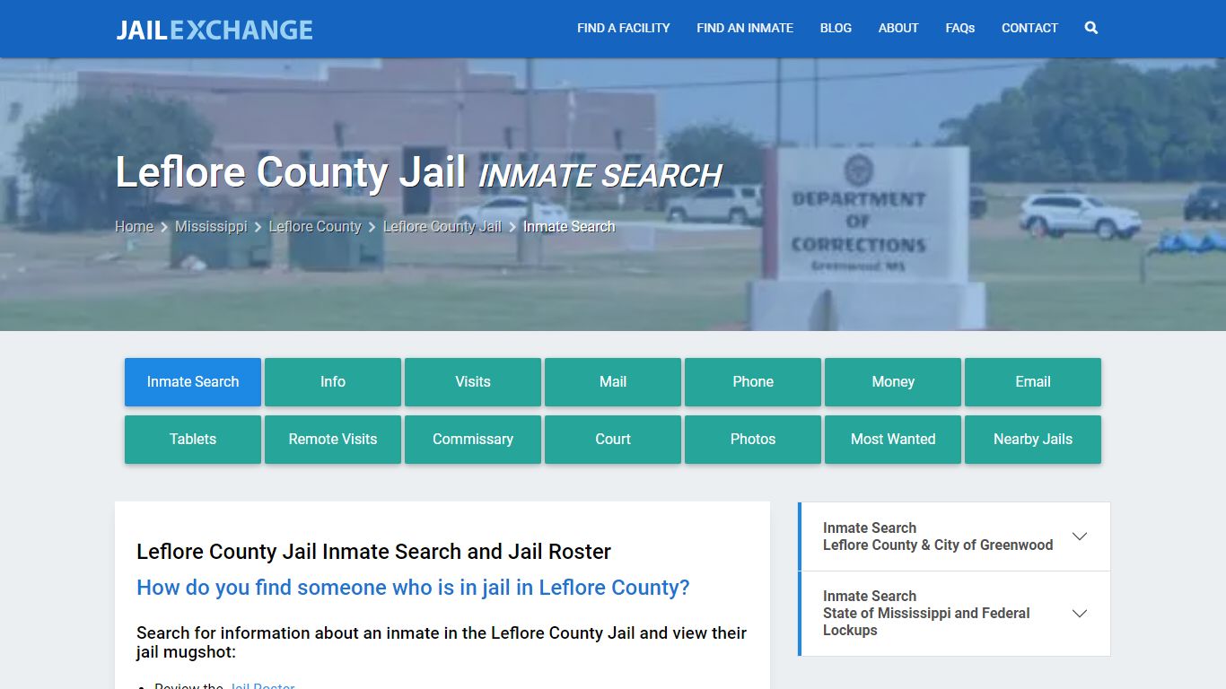 Inmate Search: Roster & Mugshots - Leflore County Jail, MS