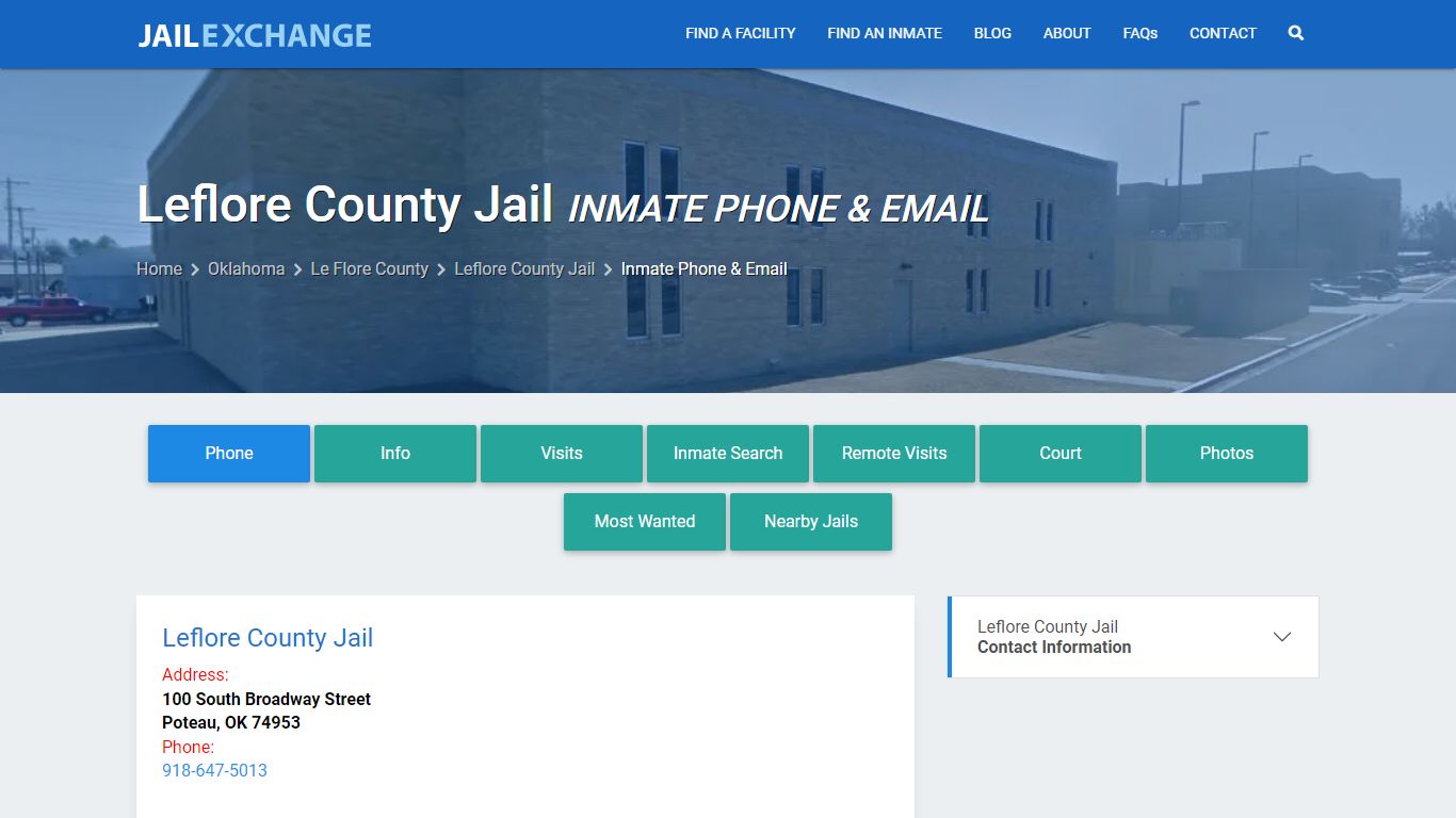 Inmate Phone - Leflore County Jail, OK - Jail Exchange